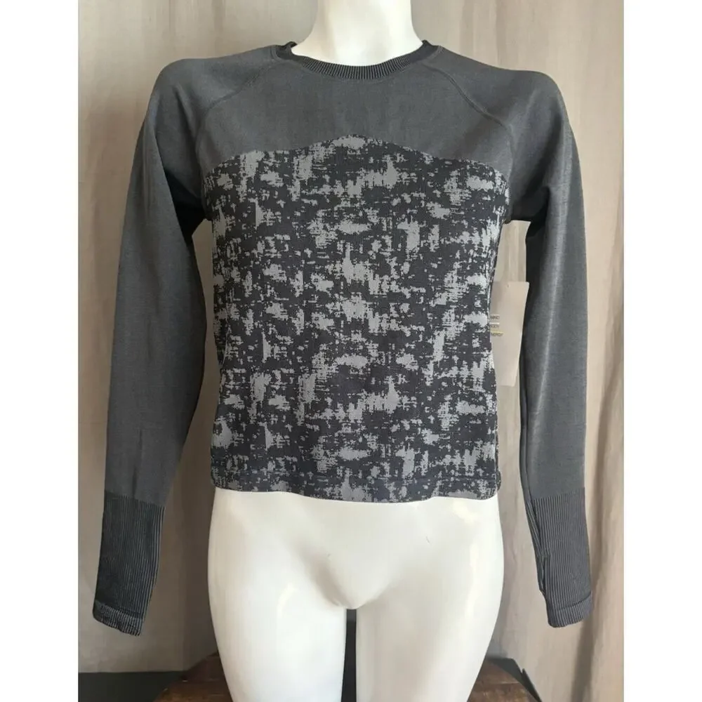 ZELLA NWT Women’s two piece Set Long Sleeve Top And leggings Black and grey